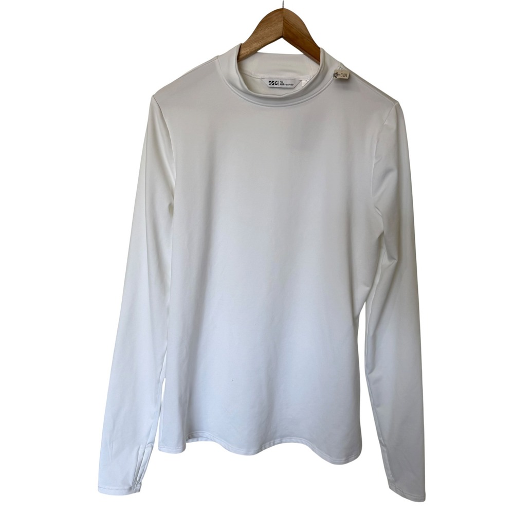 DSG CWC Mock Neck Top Womens XL Pure White NEW Cold Weather Compression Layer